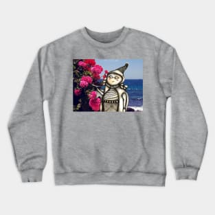 A Girl and a Flower - Coffee stain art Crewneck Sweatshirt